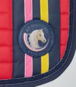 PREMIER EQUINE Pony Pamuklu GP/Jump Parıltılı Eyer Altlığı Kırmızı - Görsel 5