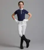 PREMIER EQUINE Maria Girls Diamanté Gösteri Gömleği Lacivert - Görsel 3