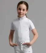 PREMIER EQUINE Maria Girls Diamanté Gösteri Gömleği Beyaz - Görsel 2