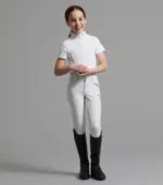 PREMIER EQUINE Maria Girls Diamanté Gösteri Gömleği Beyaz - Görsel 3