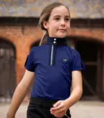 PREMIER EQUINE Mini Amia Kız Çocuk Kısa Kollu Binicilik Üstü Lacivert - Görsel 2