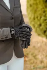 SAMSHIELD V-SKIN SWAROVSKI Binici Eldivenleri -- Siyah - Görsel 2